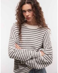 Collusion - Fluffy Oversized Stripe Sweater - Lyst