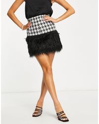 ASOS - Boucle Mini Skirt With Fluffy Hem Detail - Lyst