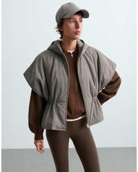 Oysho - Check Cape-Style Quilted Gilet - Lyst