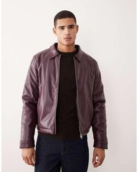 ASOS - Faux Leather Harrington Jacket - Lyst