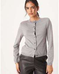 ASOS - Knitted Neat Fit Cardigan With Shoulder Pads - Lyst