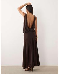 ASOS - Slinky Maxi Dress With Drop Waist And Open Back - Lyst