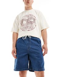 Only & Sons - Pantalones cortos vaqueros azules holgados con lavado medio - Lyst