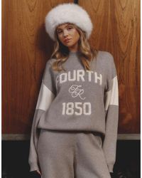 4th & Reckless - Jersey Con Mangas En Contraste Y Logo "Fourth 1850" De Punto Après Ski De X Felicia Wedin (Parte De Un Conjunto) - Lyst