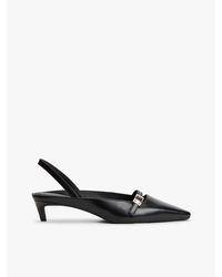 Tommy Hilfiger - Leather Kitten Heel Slingbacks - Lyst