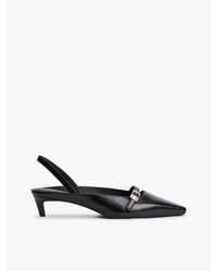 Tommy Hilfiger - Leather Kitten Heel Slingbacks - Lyst