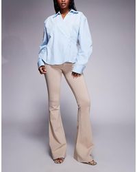 ASOS - Premium Ponte Flare Pants With Tailored Waistband - Lyst