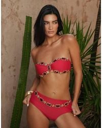 Moda Minx - X Zoe Servini High Waisted Bikini Bottoms With Faux Jewel Trim - Lyst