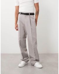 ASOS - Smart Double Pleated Wide Leg Trousers - Lyst