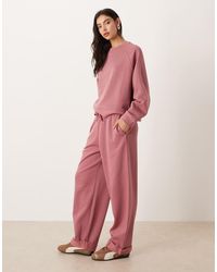 ASOS - Oversized Brushback Sweatpants With Turnback Hem Detailing - Lyst