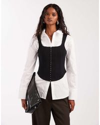 ASOS - Top Corsetero Con Corchetes Delanteros De - Lyst
