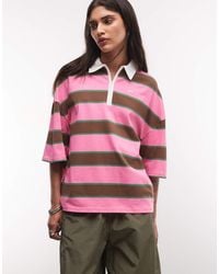 Nike - Boxy Striped Polo Top - Lyst