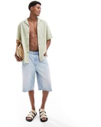 ASOS - Ruimvallend Overhemd Met Reverskraag En Textuur - Lyst