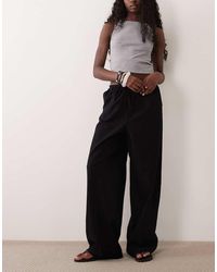 ASOS - Linen Look Pull On Trousers - Lyst