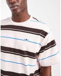 adidas Originals - Relaxed Striped T-Shirt - Lyst
