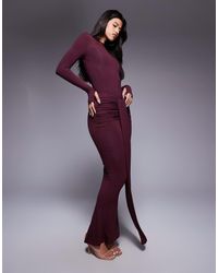 Wanderdoll - Nara Sculpting Second Skin Drape Front Maxi Skirt Co-ord - Lyst