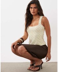 ASOS - Soft Square Dobby Lace Vest - Lyst