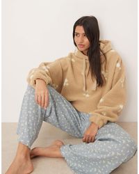 ASOS - Lounge Faux Shearling Oversized Hoodie - Lyst