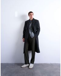 TOPMAN - – zweireihiger mantel aus wollmix - Lyst