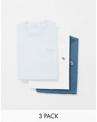 Abercrombie & Fitch - Icon - confezione da 3 t-shirt con logo blu/bianco - Lyst