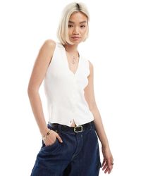 Vero Moda - Rib Knitted Sleeveless Polo Top - Lyst