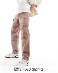 ASOS - Pantalones cargo rosa polvoriento holgados - Lyst