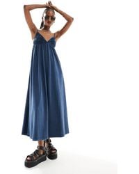 ASOS - Strappy V Neck Crochet Maxi Skater Dress - Lyst