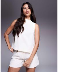 ASOS - Tailored High Neck Button Back Swing Top - Lyst