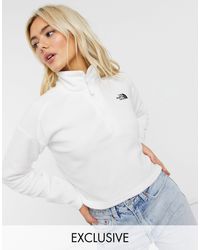 The North Face Белый Флисовый Топ С Молнией 1/4 100 Glacier Эксклюзивно На Asos