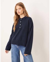 Gina Tricot - Long Sleeve Collar Knitted Sweater - Lyst
