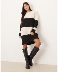 Vila - Color Blocking Knit Mini Dress - Lyst