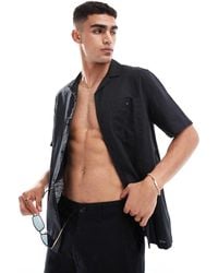ASOS - Chemise décontractée en lin mélangé avec col à revers - Lyst