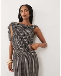 Pretty Lavish - Shea Mesh Off Shoulder Top - Lyst