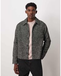 ASOS - Shacket Met Wollook En Visgraatmotief - Lyst