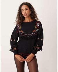 Never Fully Dressed - Safari Embroidered Knitted Jumper Co-ord - Lyst