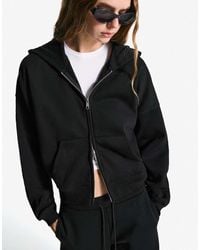 Bershka - Oversized Hoodie Met Rits - Lyst