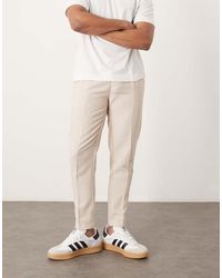 ASOS - Smart Tapered Fit Wool Mix Trousers With Front Pleat - Lyst