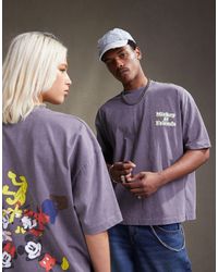 ASOS - T-shirt unisex oversize slavato con stampa disney di topolino e amici - Lyst