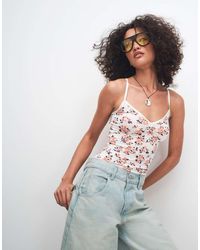 Monki - V-neck Strap Top - Lyst