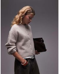 & Other Stories - Mohair & Wool Blend Hairy Yarn Wrap Cardigan With Puff Sleeves - Lyst