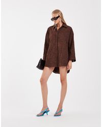 ASOS - Cornelli Mini-Overhemdjurk Met Bloemenprint - Lyst