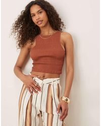 ASOS - Textured Shirred Tank Crop Top - Lyst