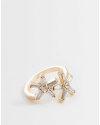 ASOS - – farbener ring mit kleinem, kristallbesetztem seestern-design - Lyst