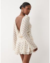 Oh Polly - High Neck Draped Backless Cowl Back Mini Dress - Lyst