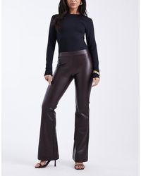 ONLY - Faux Leather Flared Trousers - Lyst