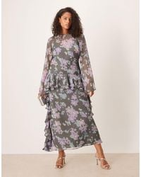 black maxi dress tiered Lilias Devoré Tiered Maxi Dress | Disturbia