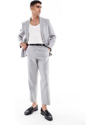 ASOS - Relaxed Tapered Fit Suit Trousers With Linen Cotton - Lyst