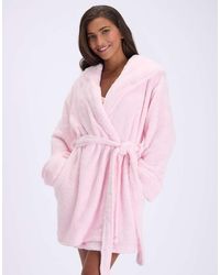 Boux Avenue - Heart Fluffy Short Dressing Gown Soft Bathrobe With Hood - Lyst