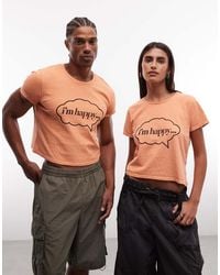Reclaimed Vintage - Unisex Boxy Crop Slogan T-shirt - Lyst