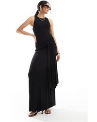 ASOS - Maxi Dress With Drape Tie Front - Lyst
